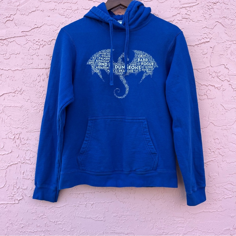 Port & Company Dungeons & Dragons Blue Pullover Hoodie Faded Adult Size Small